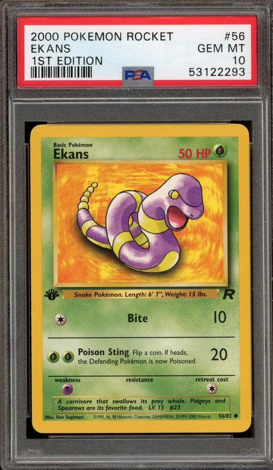 PSA 10 - Ekans #56/82 (1st Edition)