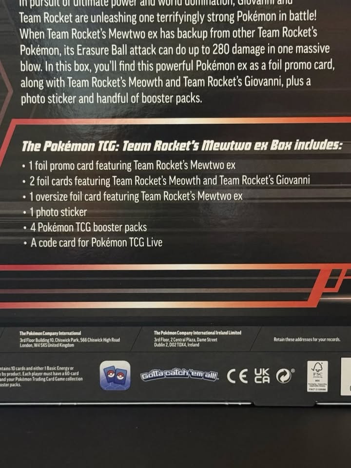 Team Rocket's Mewtwo Ex Box (MCAP)